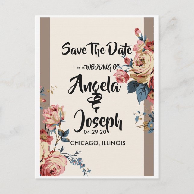 beloved Save the Date Announcement Postcard (Front)