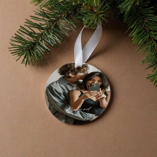 Beloved Script Romantic Couples Ornament