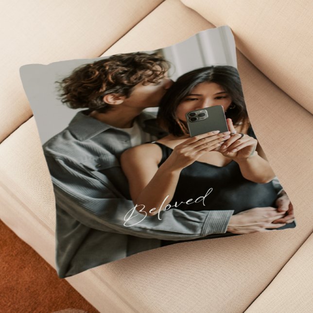 Beloved Script Romantic Couples Throw Pillow (Creator Uploaded)