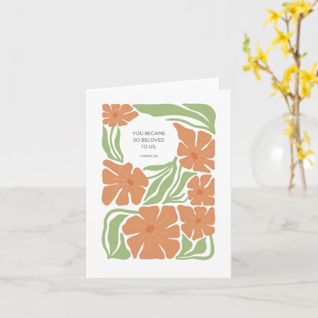 Beloved Thank You Gratitude Farewell Bible Verse Card (Yellow Flower)