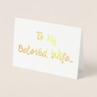 Beloved Wife...