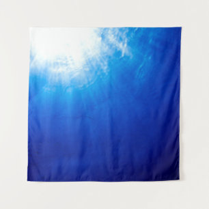 Below beneath blue deep dive tapestry