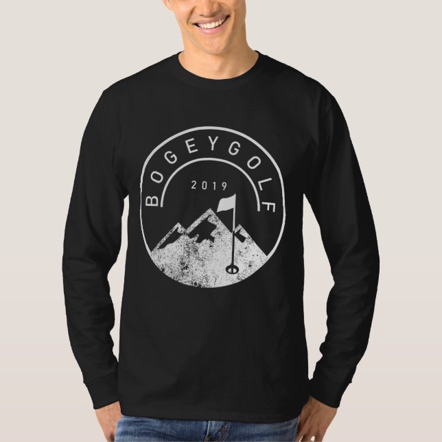 Below Bogey EST. 2019 Mountain T-Shirt (Front)