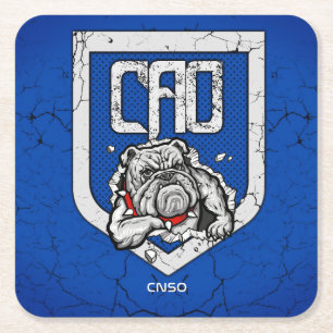 BELOW CAD GLASS SQUARE PAPER COASTER