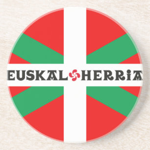 Below glass Basque flag "Ikkurina" Coaster