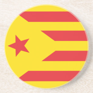 Below glass Catalan flag "Serenya" Coaster