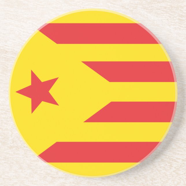 Below glass Catalan flag "Serenya" Coaster (Front)