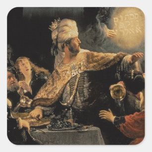 Belshazzar's Feast c.1636-38 Square Sticker