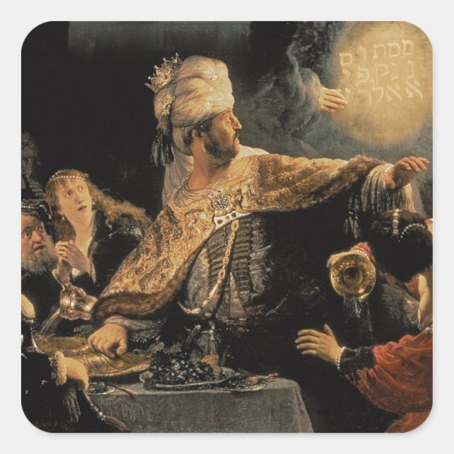 Belshazzar's Feast c.1636-38 Square Sticker (Front)