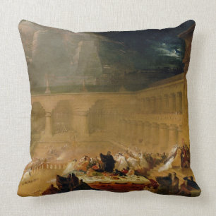 Belshazzar's Feast (oil on canvas) Cushion