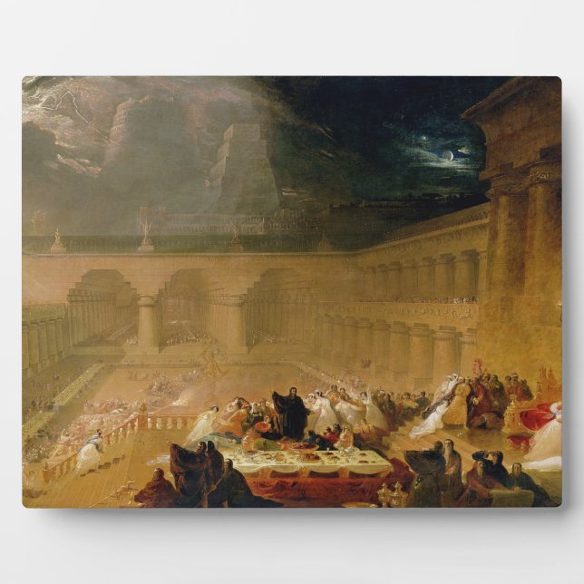 Belshazzar's Feast (oil on canvas) Plaque (Front)