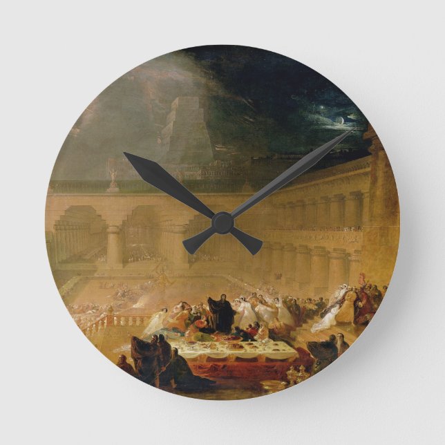 Belshazzar's Feast (oil on canvas) Round Clock (Front)