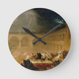 Belshazzar's Feast (oil on canvas) Round Clock