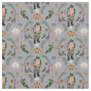 Belsnickel and Pennsylvania Christmas Motifs Fabric