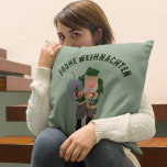 Belsnickel Cartoon Personalised Christmas Cushion<br><div class="desc">You can change the text on this pillow to your own custom message or leave as is. Frohe Weihnachten means Merry Christmas in German. This pillow has a cartoon illustration of the Belsnickel. This holiday folktale character has his roots in the Palatinate region of Germany and was popular with Pennylvania's...</div>