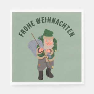 Belsnickel Cartoon Personalised Christmas Napkin