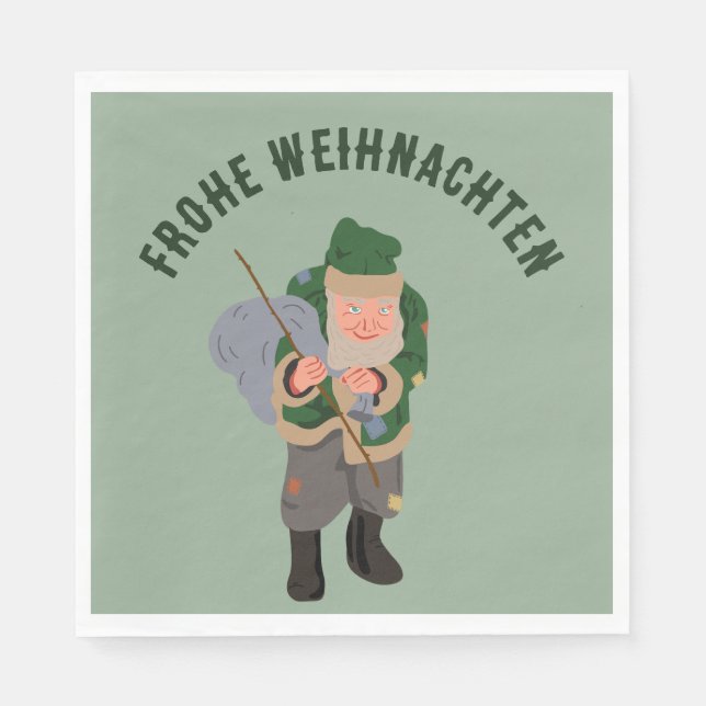 Belsnickel Cartoon Personalised Christmas Napkin (Front)