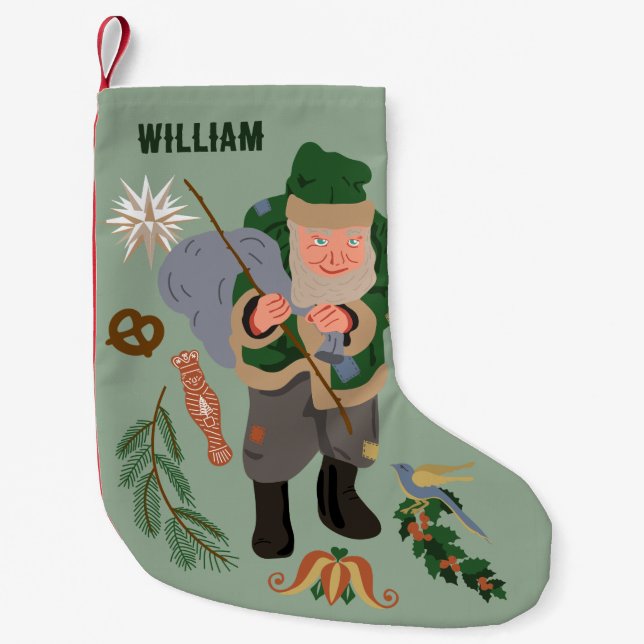 Belsnickel Cartoon Personalised Christmas Small Christmas Stocking (Front)
