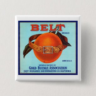 Belt Brand California Oranges 15 Cm Square Badge