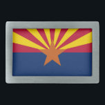 Belt Buckle with Flag of Arizona State<br><div class="desc">Add a touch of Arizona pride to your outfit with our exclusive belt buckle featuring the flag of Arizona! Crafted with meticulous attention to detail, this belt buckle is more than just a functional accessory; it’s a celebration of Arizona heritage and cultural pride. The design prominently showcases the iconic copper...</div>