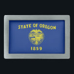 Belt Buckle with Flag of Oregon State<br><div class="desc">Elevate your accessory game with a bold statement piece: our belt buckle featuring the flag of Oregon! This eye-catching belt buckle is more than just a functional item; it’s a stylish tribute to Oregon’s heritage and a distinctive way to show your state pride. The design prominently showcases the iconic Oregon...</div>