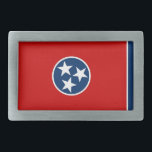 Belt Buckle with Flag of Tennessee State<br><div class="desc">Add a touch of Tennessee pride to your wardrobe with our belt buckle featuring the flag of Tennessee! Crafted with attention to detail, this belt buckle proudly showcases the iconic flag of Tennessee. The flag features a crimson background with a blue circle in the centre containing three white stars. These...</div>