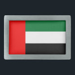 Belt Buckle with Flag of United Arab Emirates<br><div class="desc">Enhance your attire with our belt buckle featuring the flag of the United Arab Emirates! Crafted to honour UAE heritage and cultural identity, this belt buckle prominently showcases the iconic black, white, green, and red colours of the UAE flag, symbolising the nation's unity and rich history. Perfect for adding a...</div>