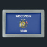 Belt Buckle with Flag of Wisconsin State<br><div class="desc">Add a touch of Wisconsin pride to your outfit with our exclusive belt buckle featuring the flag of Wisconsin! Crafted with both style and durability in mind, this belt buckle is more than just a functional accessory; it’s a celebration of Wisconsin’s heritage and cultural pride. The striking design prominently displays...</div>