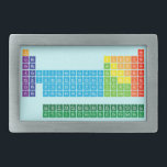 Belt Buckles<br><div class="desc">Belt Buckle featuring periodic table of the elements,  with each element group marked in rainbow colours.</div>