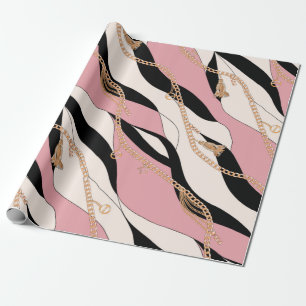 belt chains gold illustration pattern seamless tex wrapping paper