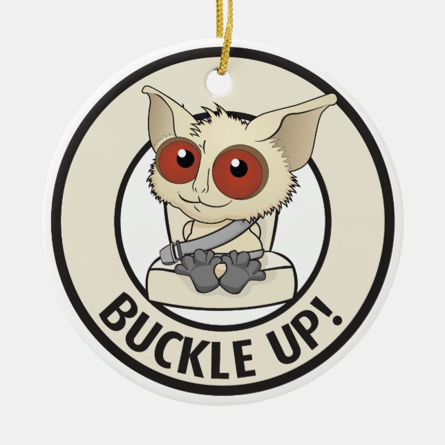 Belt your kids to show you love them ceramic tree decoration (Front)