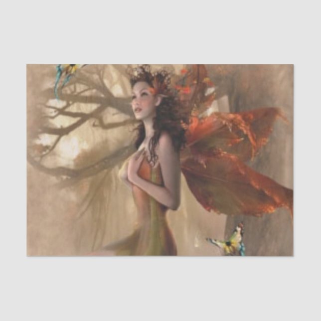 Beltane  fairy with butterflies tissue paper (Front)