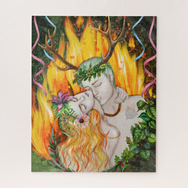 Beltane Fire God and Goddess Jigsaw Puzzle (Vertical)
