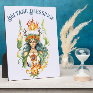 Beltane Fire Summer Goddess Floral Sabbat Altar Plaque