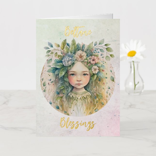 Beltane Foil Card (Small Flower)