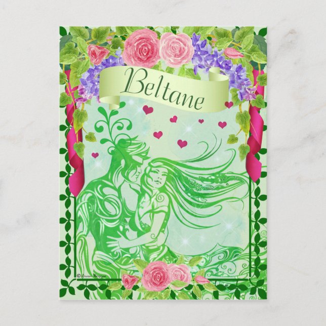 Beltane Pagan Fantasy Art Postcard (Front)