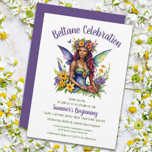 Beltane Summer Fairy Floral Sabbat Party Invitation