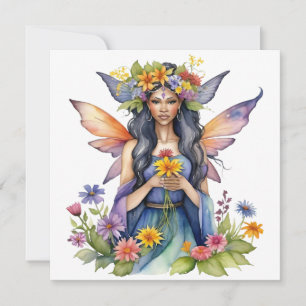 Beltane Summer Fairy Floral Wicca Sabbat  Holiday Card