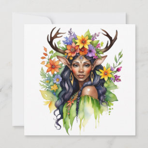 Beltane Summer Fairy Floral Wicca Sabbat  Holiday Card