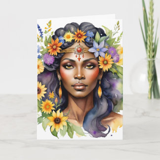 Beltane Summer Goddess Floral Wicca Sabbat  Holiday Card