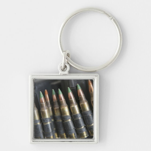 Belted bullets for an M-249 squad automatic wea Key Ring (Front)