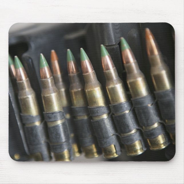 Belted bullets for an M-249 squad automatic wea Mouse Pad (Front)
