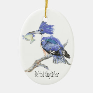Belted Kingfisher - Bird, Nature Ceramic Ornament