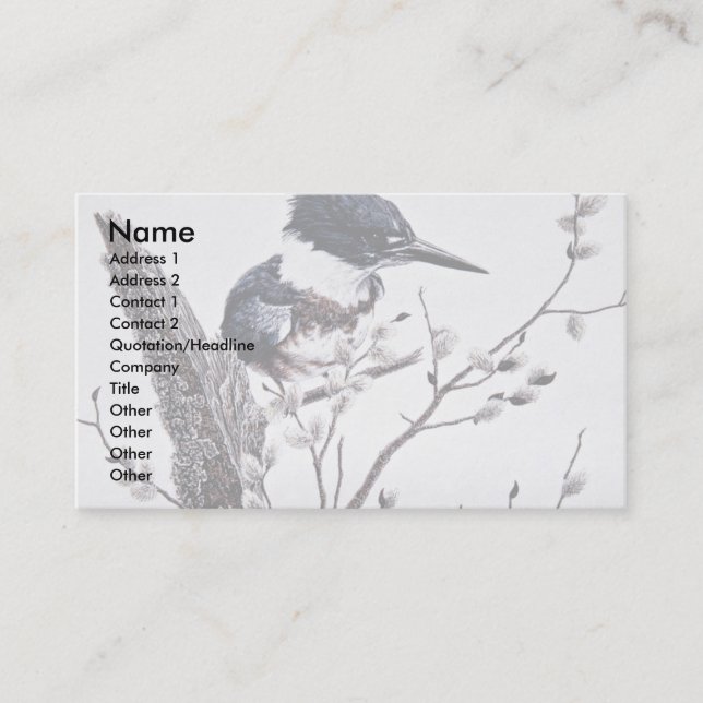 Belted kingfisher (female) business card (Front)