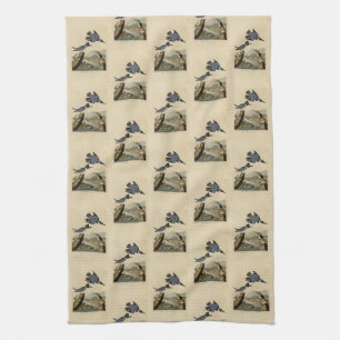 Belted Kingfisher from Audubon's Birds of America Tea Towel