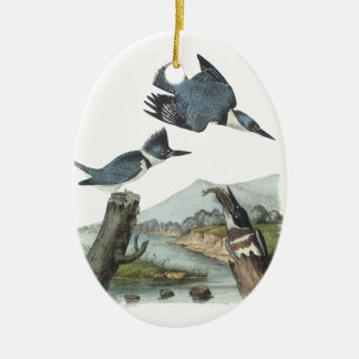 Belted Kingfisher, John Audubon Ceramic Ornament