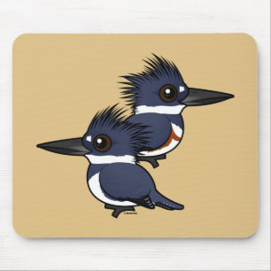 Belted Kingfisher pair Mouse Pad