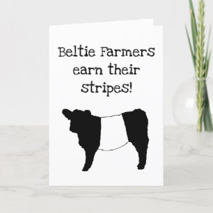 Beltie Farmers Earn their Stripes — Happy Birthday Card