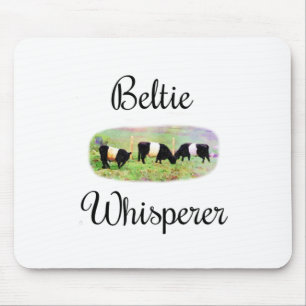 Beltie Whisperer Belted Galloway Cattle Funny Cows Mouse Pad