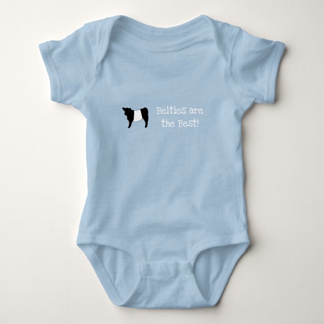 Belties are the Best Gorgeous Belted Galloway Cow  Baby Bodysuit (Front)